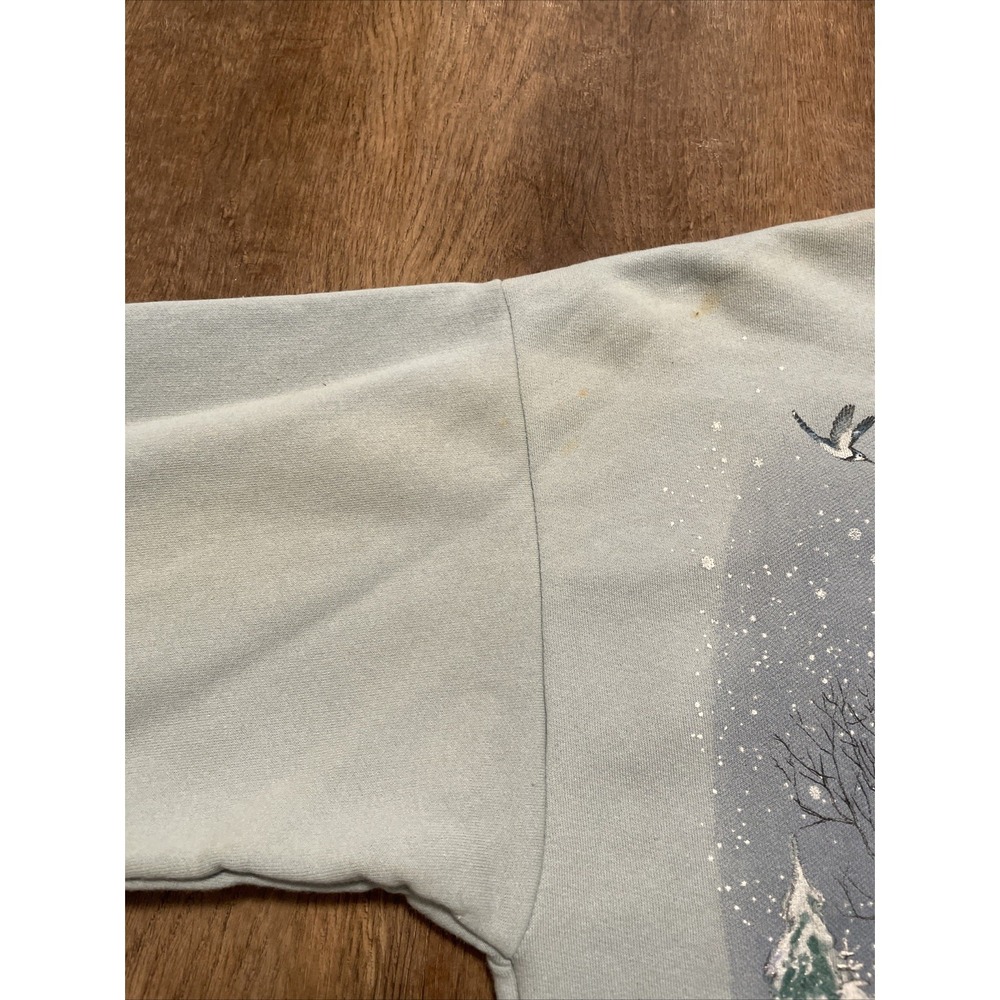 Vtg Cabelas For Women Cardigan Sweatshirt Womens L Snow Winter Birds Bunny NOS - Picture 10 of 16